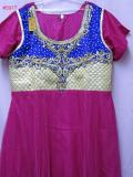 Splendid Flared Net Anarkali Suit w/ Zari Tilla Work in Plus Size XXL #5918